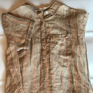 Women's Caslon, striped short sleeved tunic